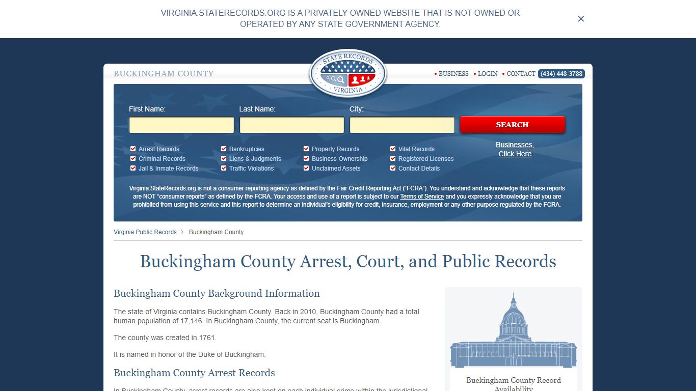 Buckingham County Arrest, Court, and Public Records