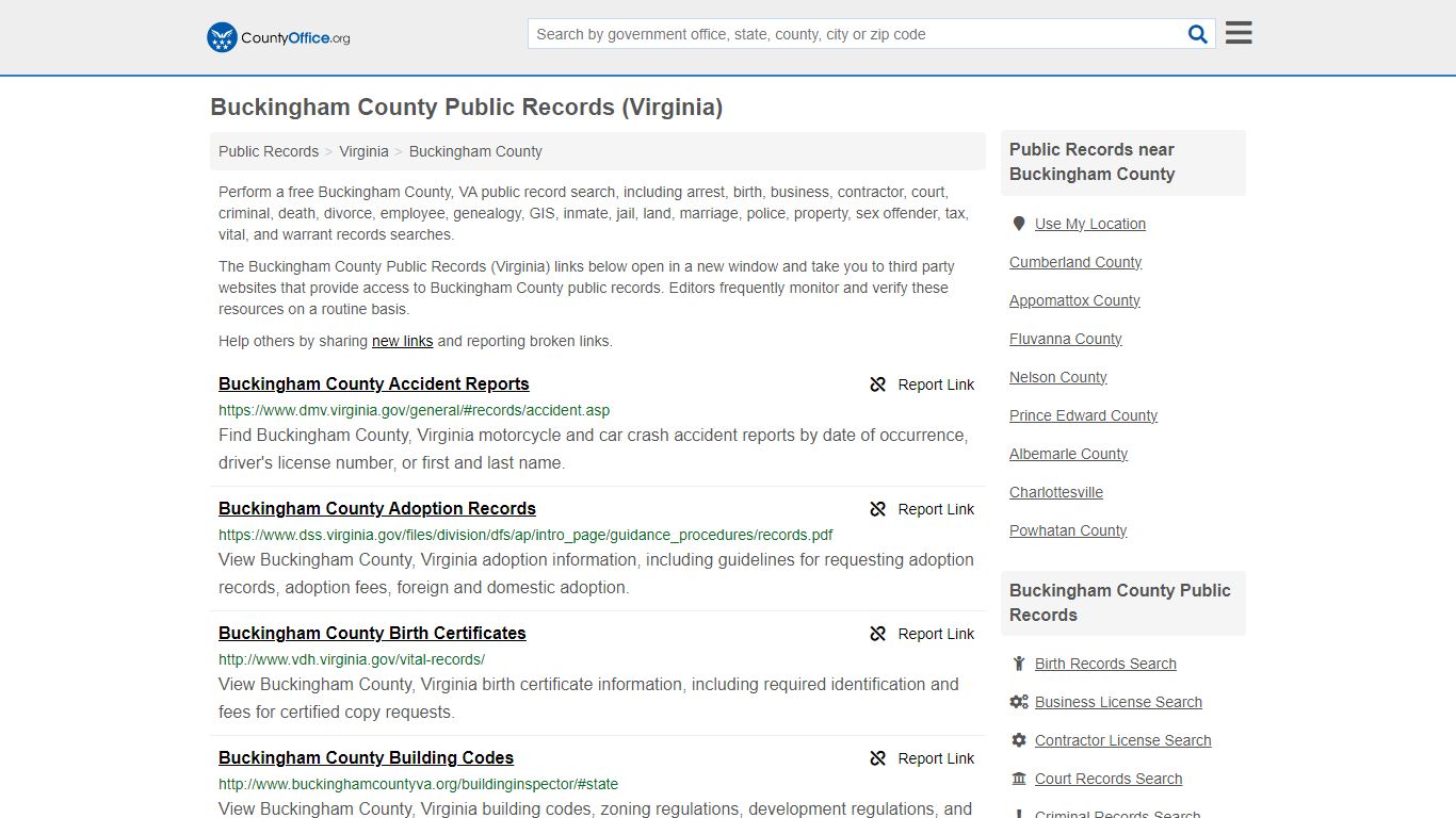 Public Records - Buckingham County, VA (Business, Criminal, GIS ...