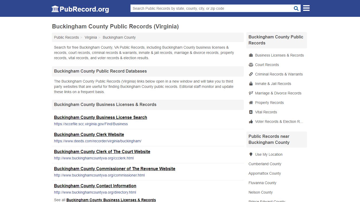 Buckingham County Public Records (Virginia) - PubRecord.org