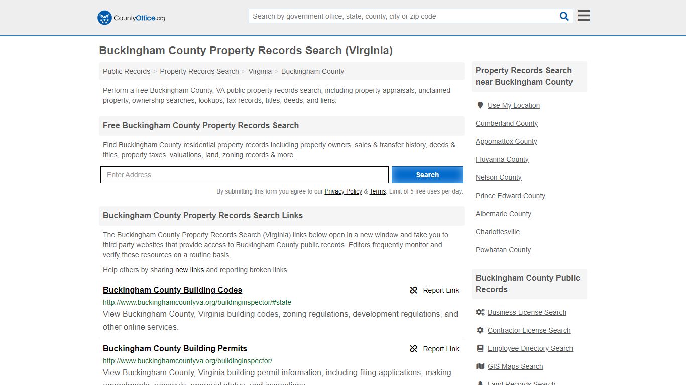 Buckingham County Property Records Search (Virginia) - County Office